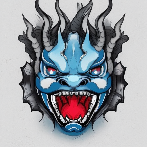 02666-1076656172-neotraditional phantatt a blue dragon head with a large, sharp teeth and a large, sharp mouth, 1boy, animalization, , asymmetric.png